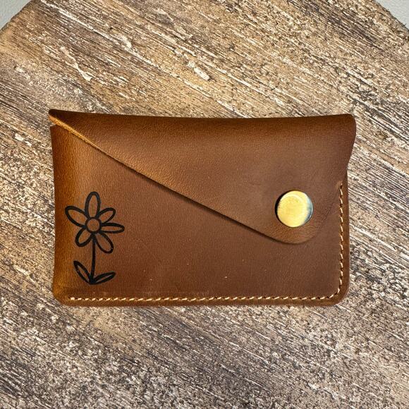 Genuine Leather Wallet  LIGHT BROWN Credit Card Holder Wallet NEW FAST SHIP - Picture 3 of 5